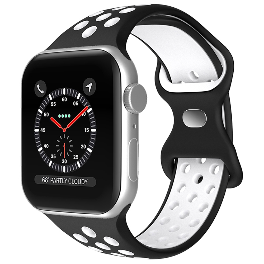 ColorPop Sportarmband Dual-Color Apple Watch 42/44/45/46/49 mm (M/L) Svart/Vit