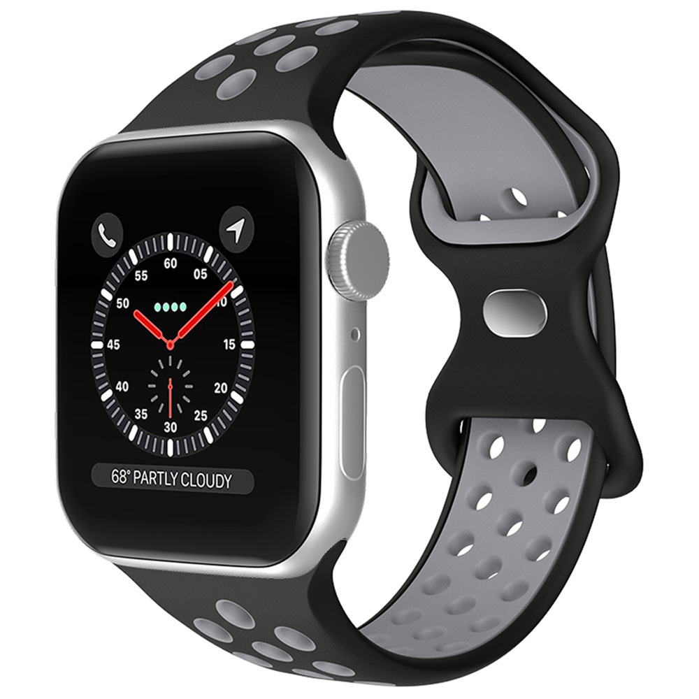 ColorPop Sportarmband Dual-Color Apple Watch 42/44/45/46/49 mm (M/L) Svart/Grå