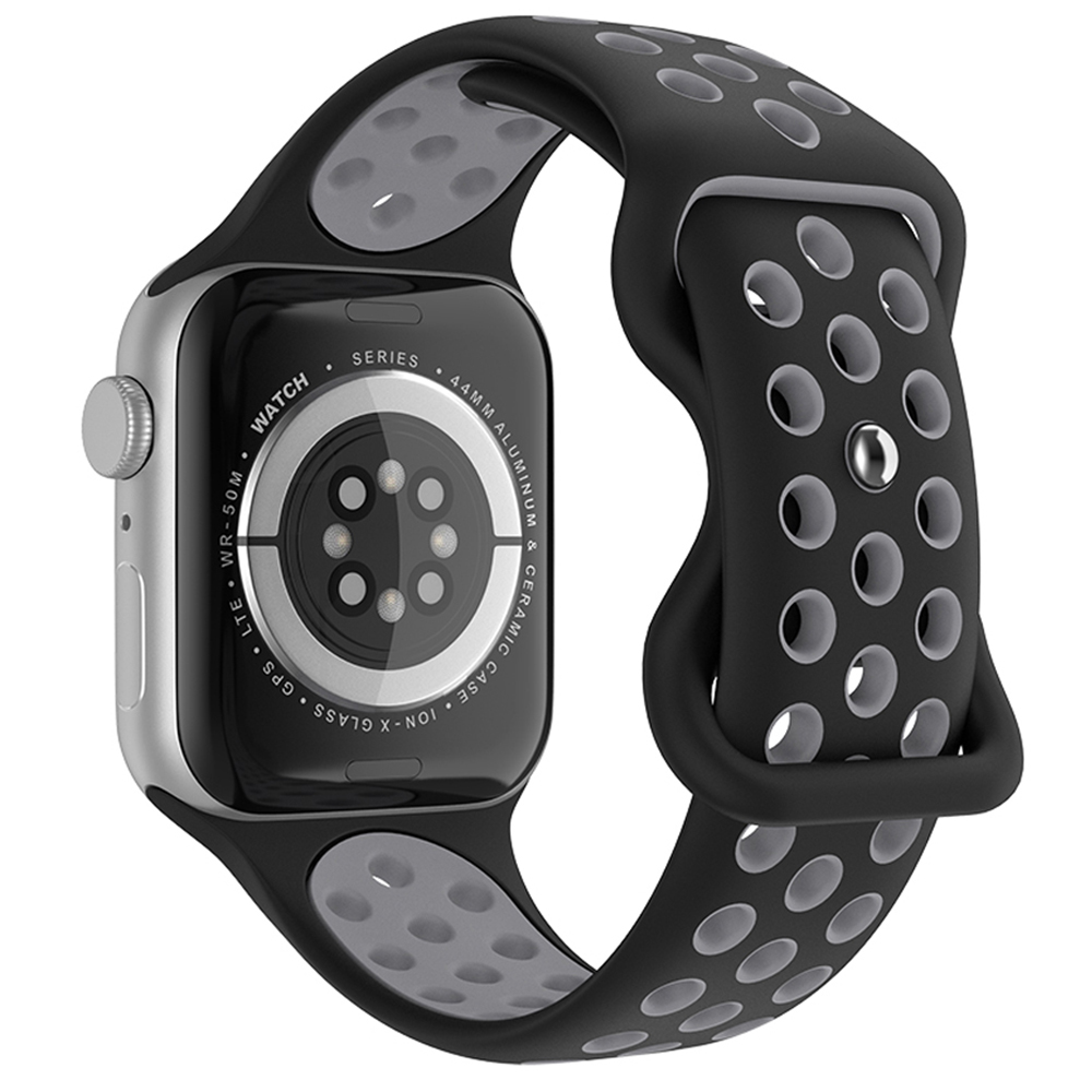 ColorPop Sportarmband Dual-Color Apple Watch 42/44/45/46/49 mm (M/L) Svart/Grå