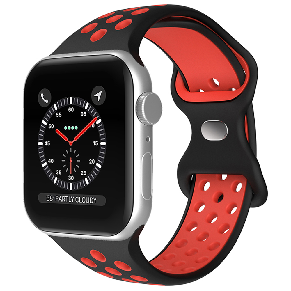 ColorPop Sportarmband Dual-Color Apple Watch 42/44/45/46/49 mm (M/L) Svart/Röd