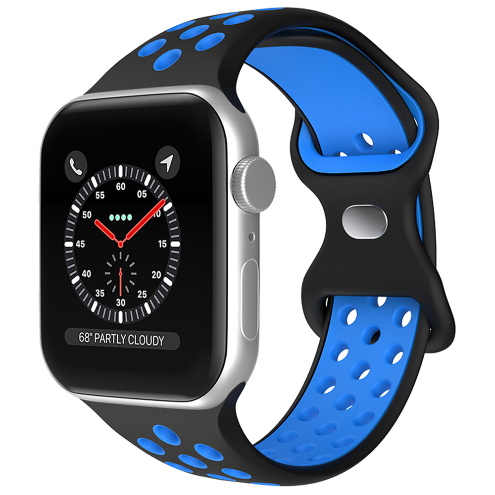 ColorPop Sportarmband Dual-Color Apple Watch 42/44/45/46/49 mm (M/L) Svart/Blå