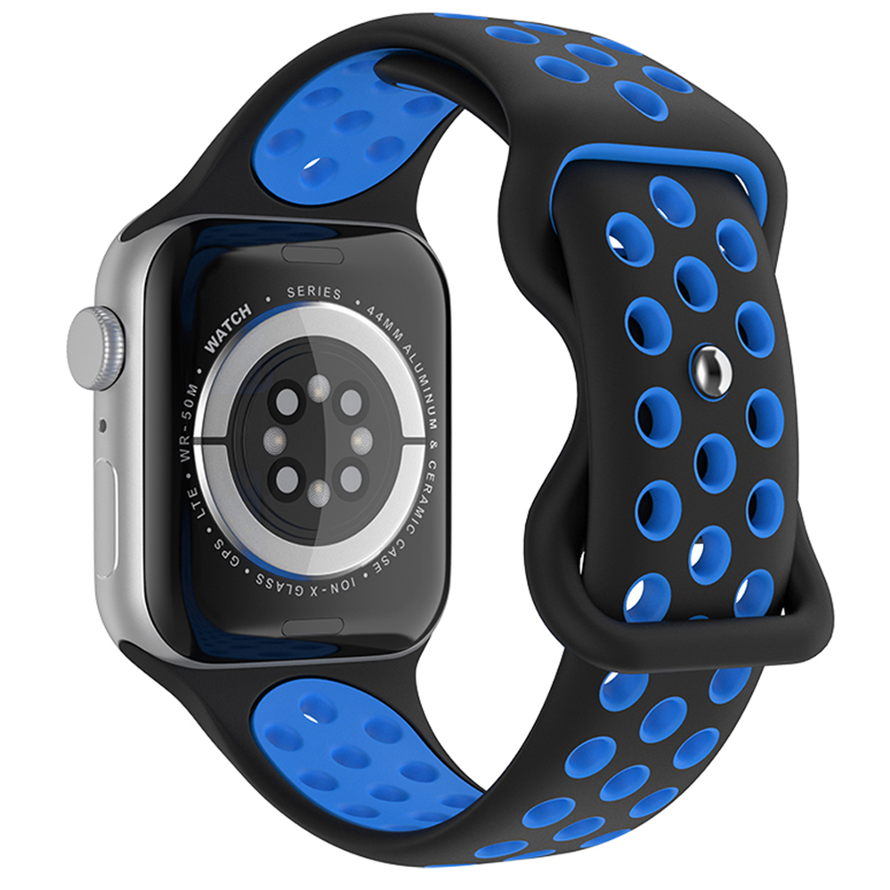ColorPop Sportarmband Dual-Color Apple Watch 42/44/45/46/49 mm (M/L) Svart/Blå