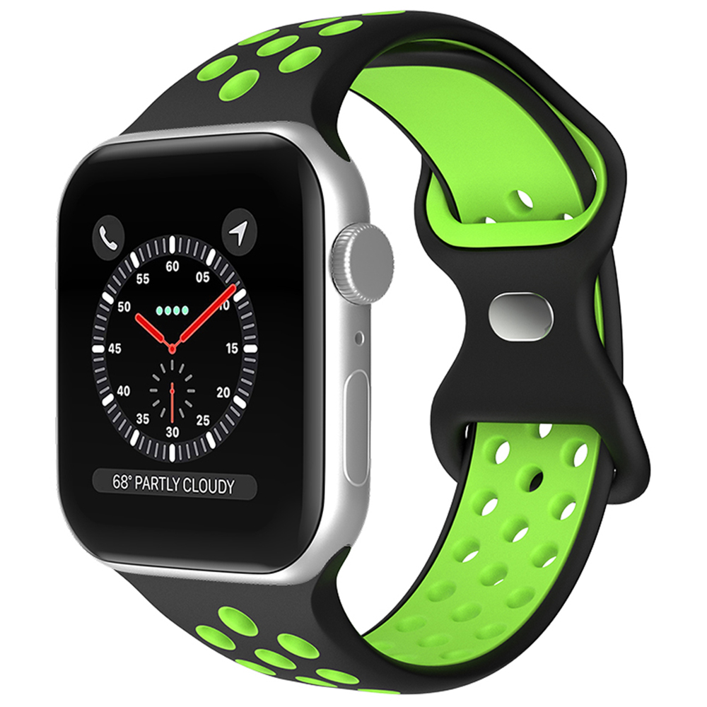 ColorPop Sportarmband Dual-Color Apple Watch 42/44/45/46/49 mm (M/L) Svart/Grön