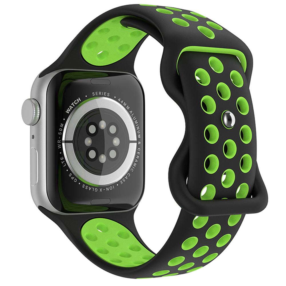 ColorPop Sportarmband Dual-Color Apple Watch 42/44/45/46/49 mm (M/L) Svart/Grön