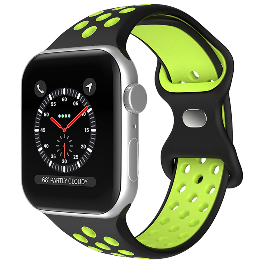 ColorPop Sportarmband Dual-Color Apple Watch 42/44/45/46/49 mm (M/L) Svart/Gul