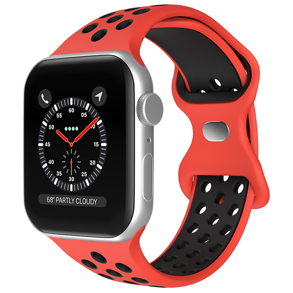 ColorPop Sportarmband Dual-Color Apple Watch 42/44/45/46/49 mm (M/L) Röd/Svart
