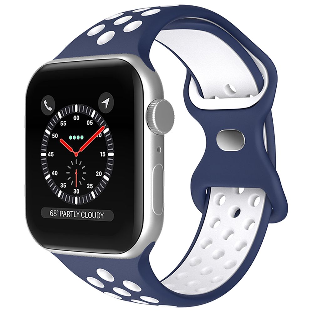 ColorPop Sportarmband Dual-Color Apple Watch 42/44/45/46/49 mm (M/L) Blå/Vit