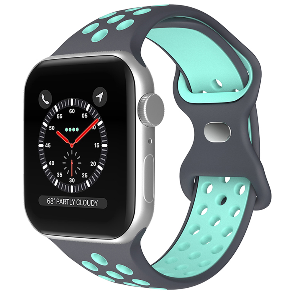 ColorPop Sportarmband Dual-Color Apple Watch 42/44/45/46/49 mm (M/L) Grå/Teal