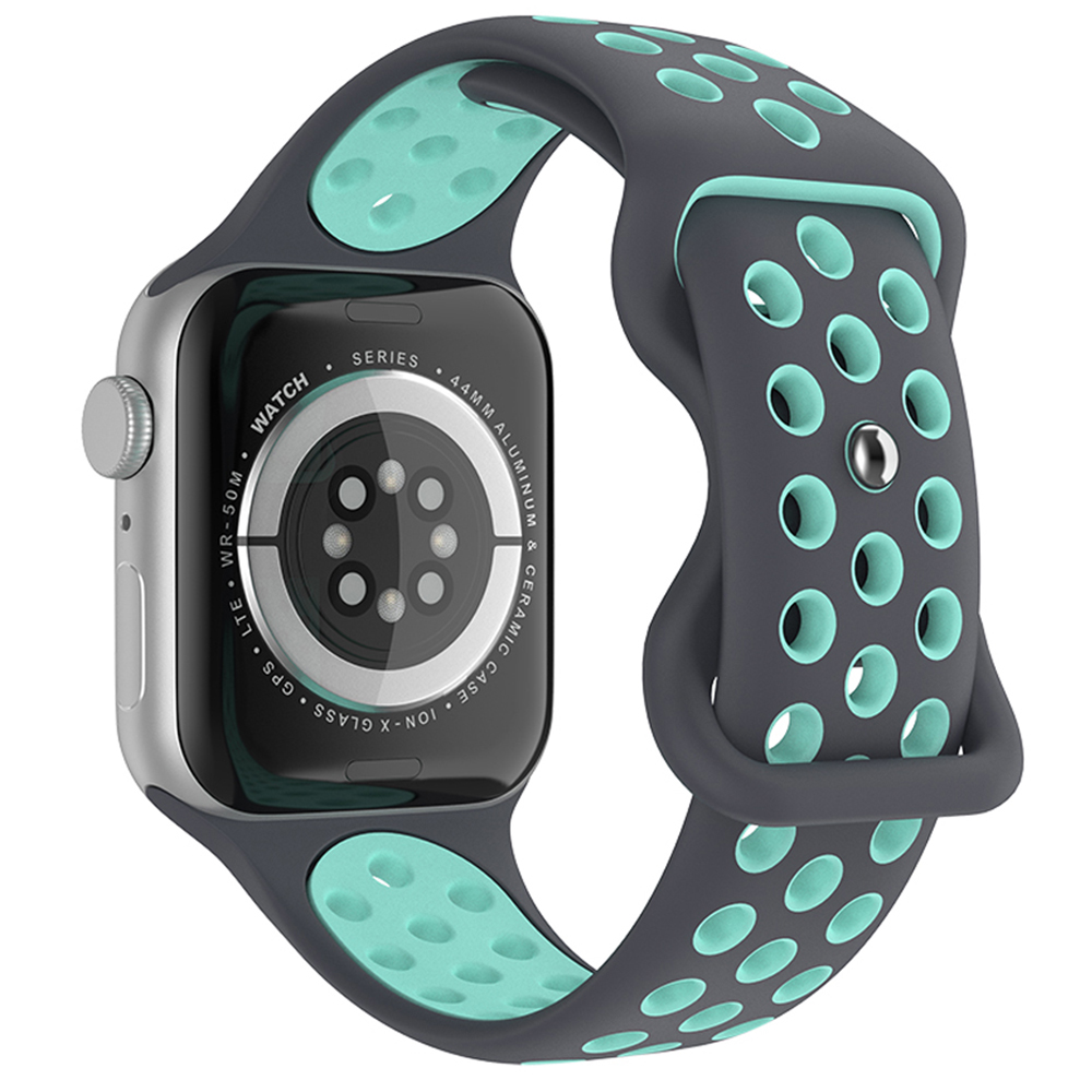 ColorPop Sportarmband Dual-Color Apple Watch 42/44/45/46/49 mm (M/L) Grå/Teal