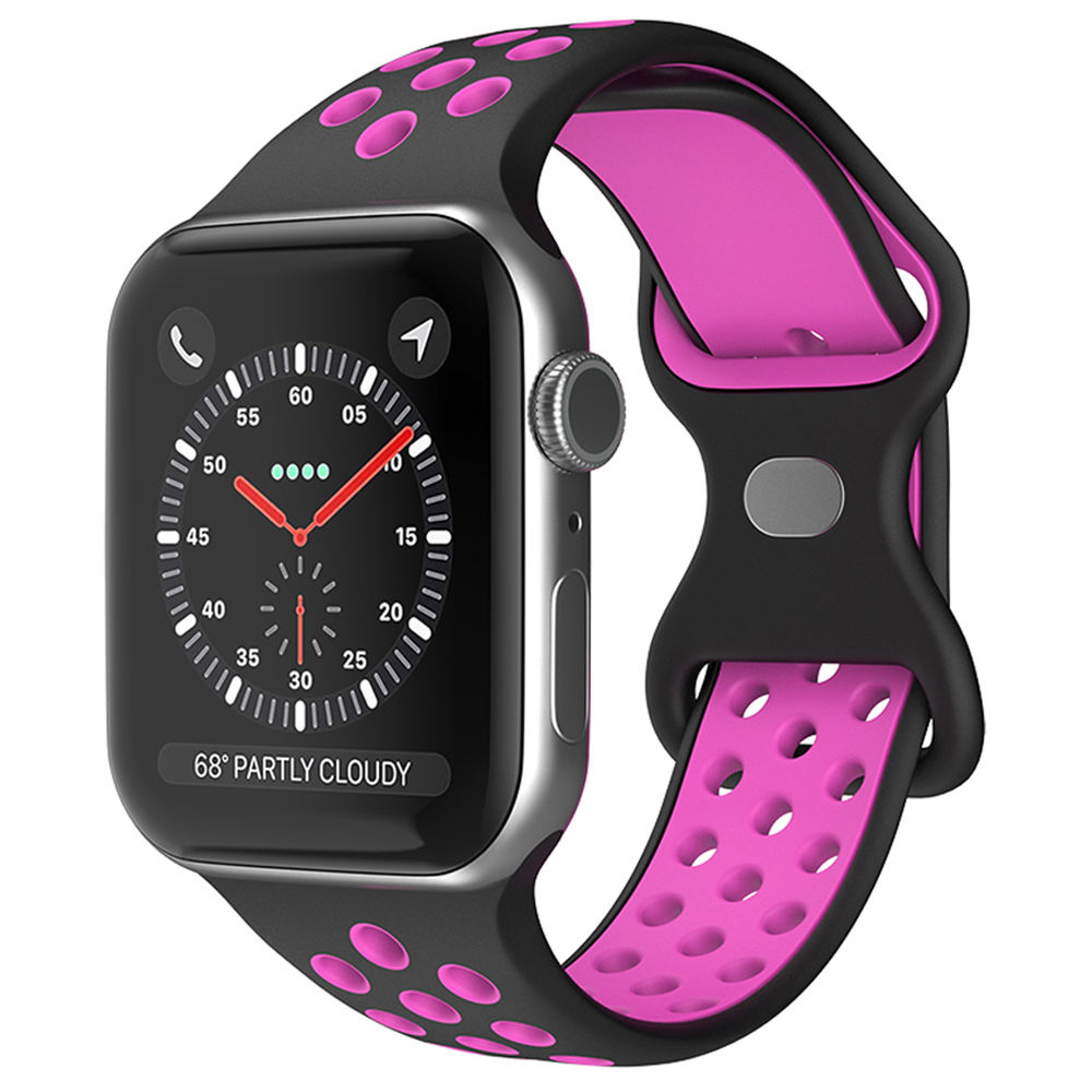 ColorPop Sportarmband Dual-Color Apple Watch 42/44/45/46/49 mm (M/L) Svart/Lila