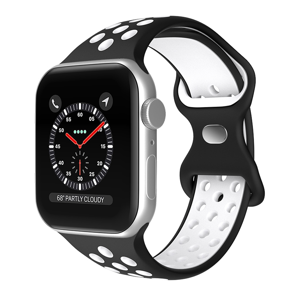 ColorPop Sportarmband Dual-Color Apple Watch 42/44/45/46/49 mm (S/M) Svart/Vit