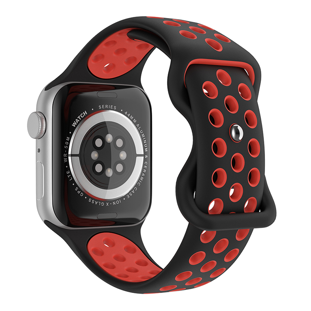 ColorPop Sportarmband Dual-Color Apple Watch 42/44/45/46/49 mm (S/M) Svart/Röd