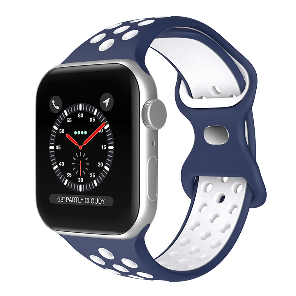 ColorPop Sportarmband Dual-Color Apple Watch 42/44/45/46/49 mm (S/M) Blå/Vit