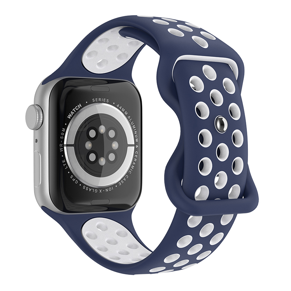 ColorPop Sportarmband Dual-Color Apple Watch 42/44/45/46/49 mm (S/M) Blå/Vit