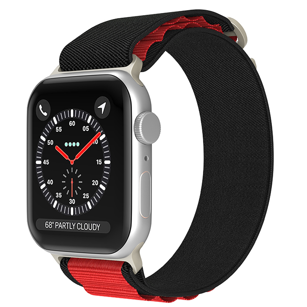 ColorPop Apple Watch 38/40/41/42 mm Armband Alpine Pro Loop Svart/Röd