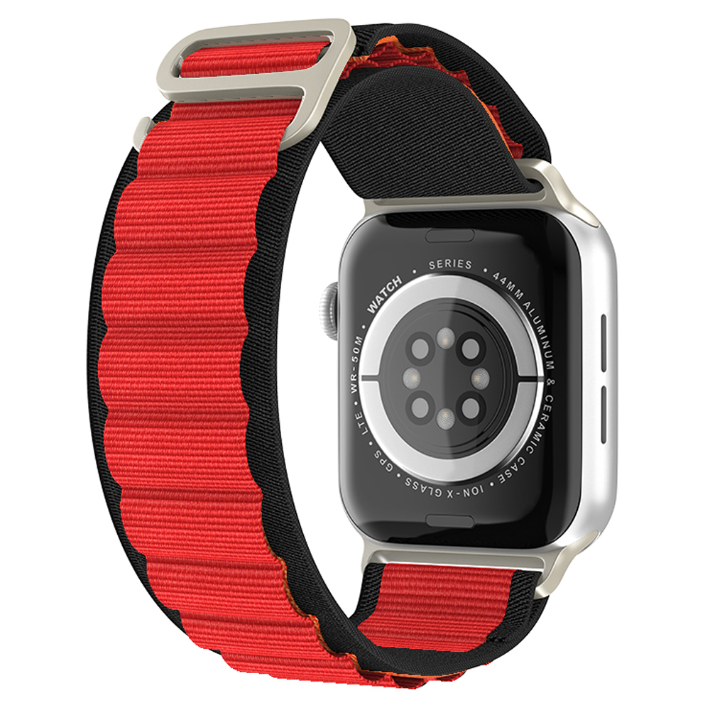 ColorPop Apple Watch 42/44/45/46/49 mm Armband Alpine Pro Loop Svart/Röd