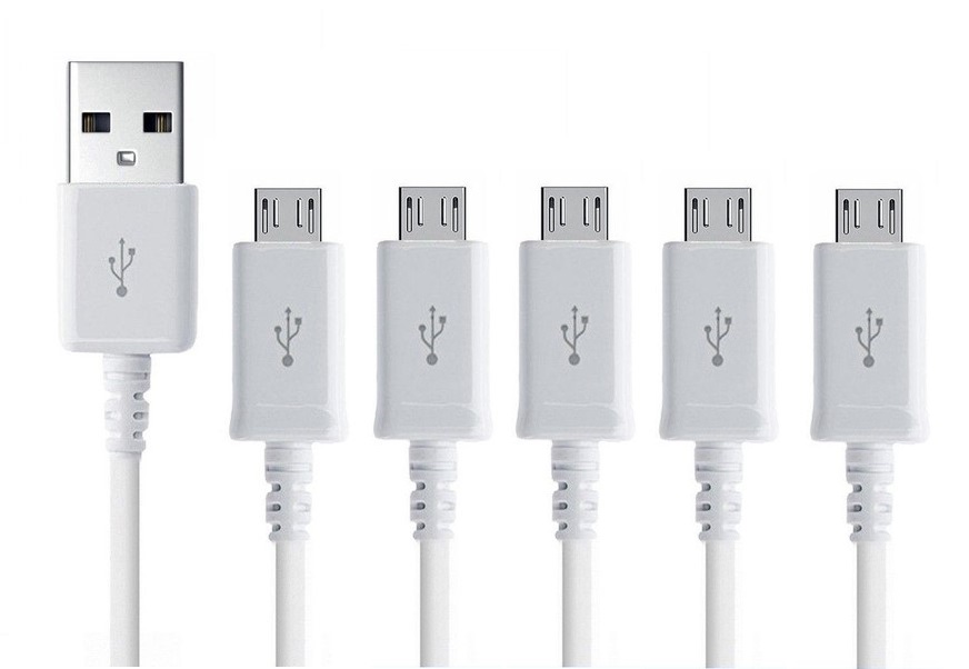  5-Pack - 3 Meter Micro-USB Laddningskabel Samsung/Sony/Huawei/LG
