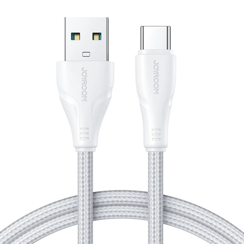 JOYROOM Joyroom 25 cm 2.4A USB-C Nylon Laddningskabel Vit