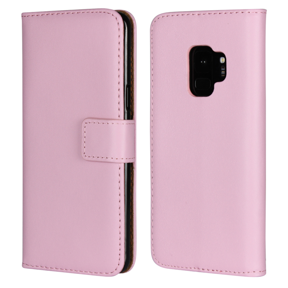  Samsung S9 Plus - Plånboksfodral I Äkta Läder - Ljus Rosa