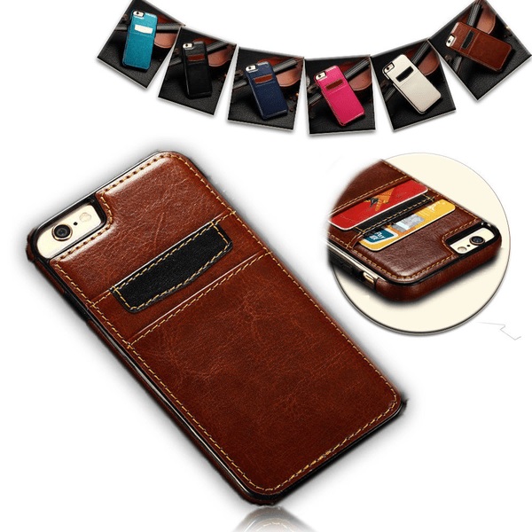 iPhone 7/8 Kortskal i PU-Läder - Brun