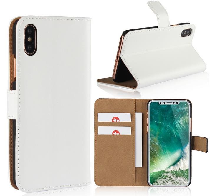  iPhone Xs Max - Plånboksfodral I Äkta Läder - Vit