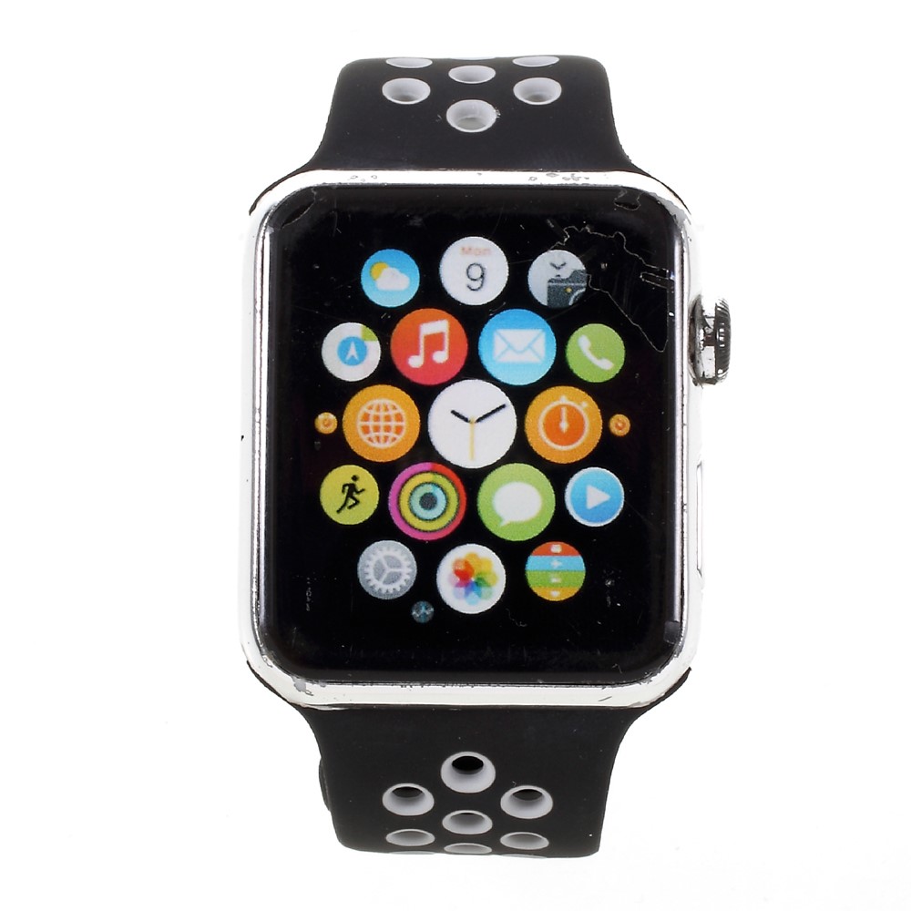  Ihåligt Silikon Armband Apple Watch 42/44/45/46/49 mm Svart/Grå