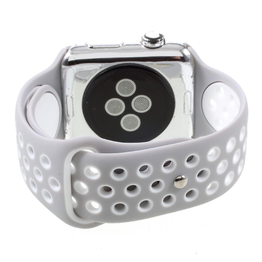  Ihåligt Silikon Armband Apple Watch 42/44/45/46/49 mm Grå/Vit