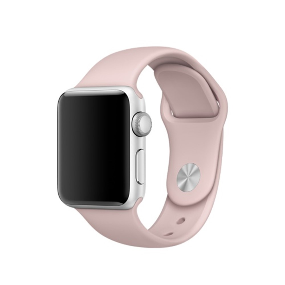  Silikon Armband Apple Watch 42/41/40/38 mm (S/M) - Ljus Rosa
