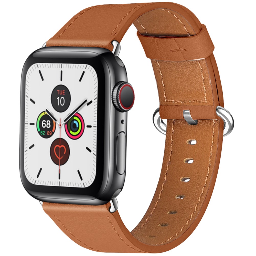  Äkta Läder Armband Apple Watch 42/41/40/38 mm - Brun