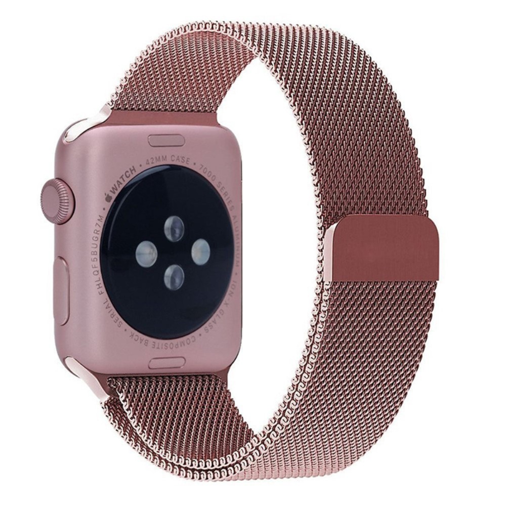  Milanese Loop Metall Armband Apple Watch 42/44/45/46/49 mm Rosa