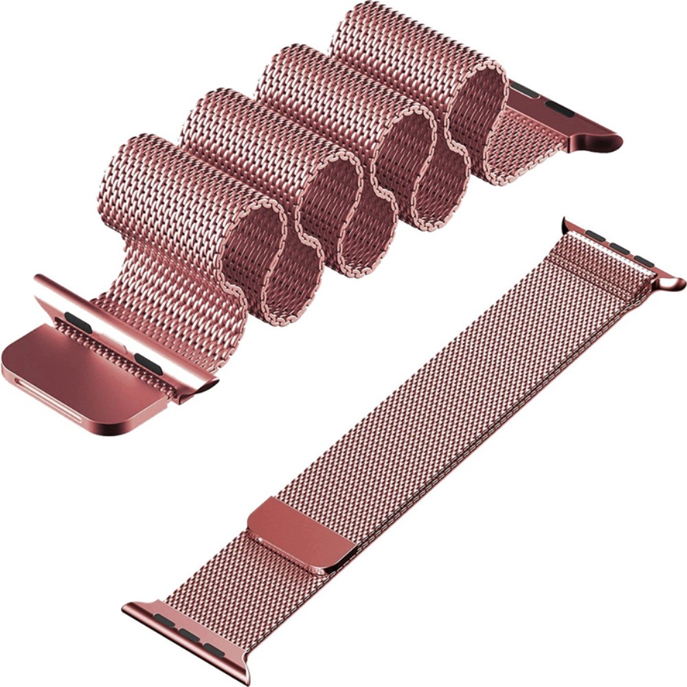  Milanese Loop Metall Armband Apple Watch 42/44/45/46/49 mm Rosa