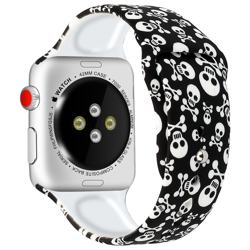  Silikon Armband Apple Watch 42/44/45/46/49 mm Döskallar