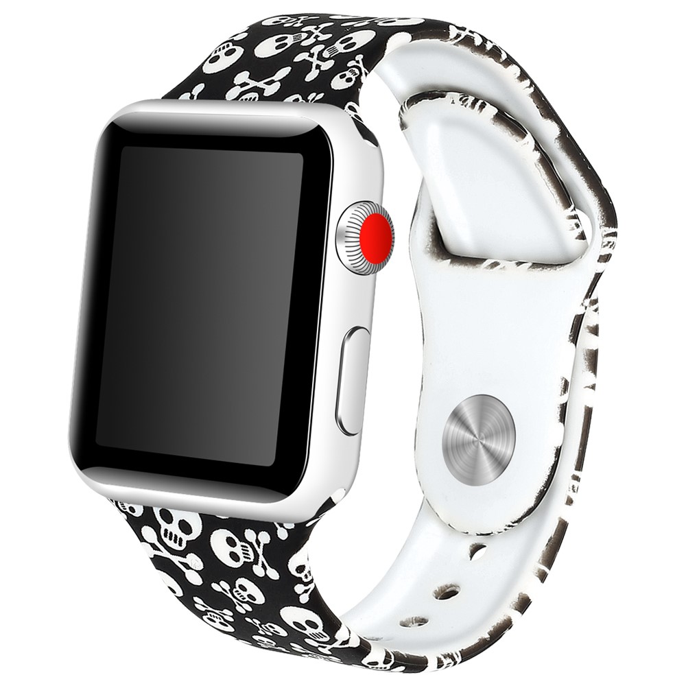  Silikon Armband Apple Watch 42/44/45/46/49 mm Döskallar