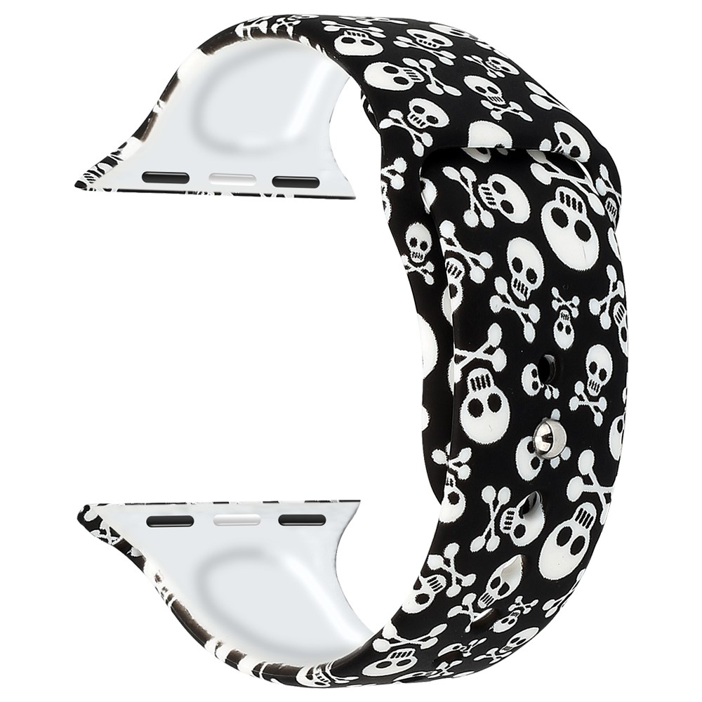  Silikon Armband Apple Watch 42/44/45/46/49 mm Döskallar