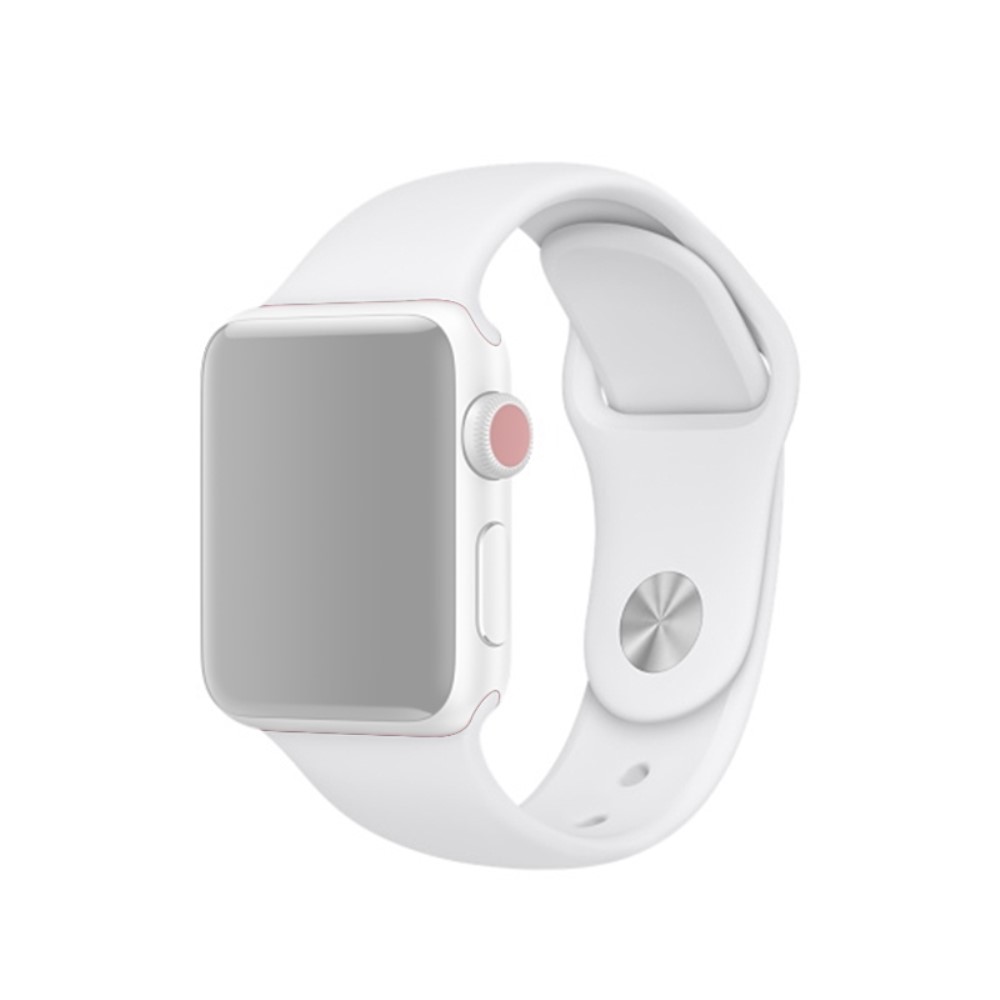  Silikon Armband Apple Watch 42/41/40/38 mm (M/L) - Vit