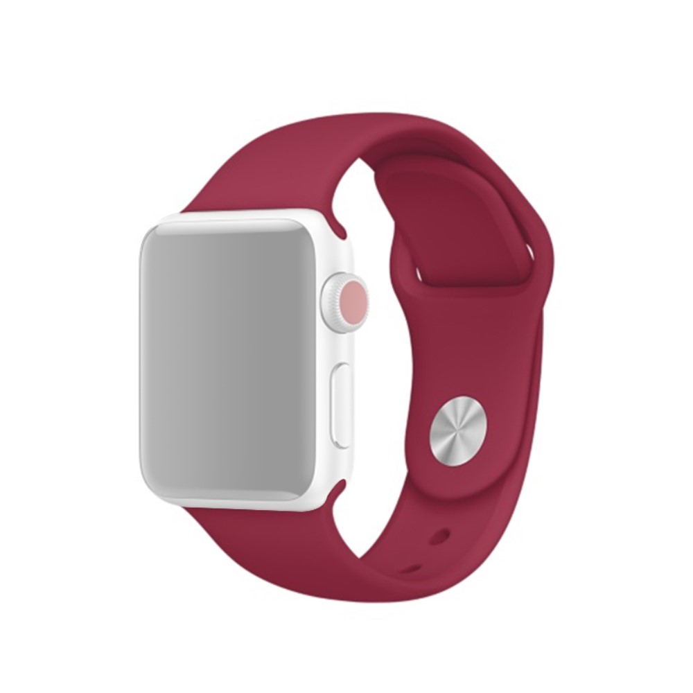  Silikon Armband Apple Watch 42/41/40/38 mm (M/L) - Vinröd