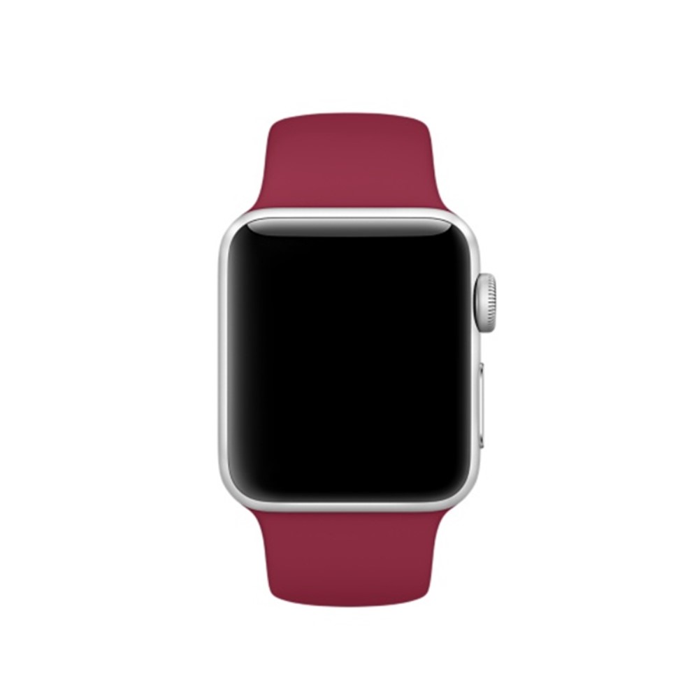  Silikon Armband Apple Watch 42/41/40/38 mm (M/L) - Vinröd