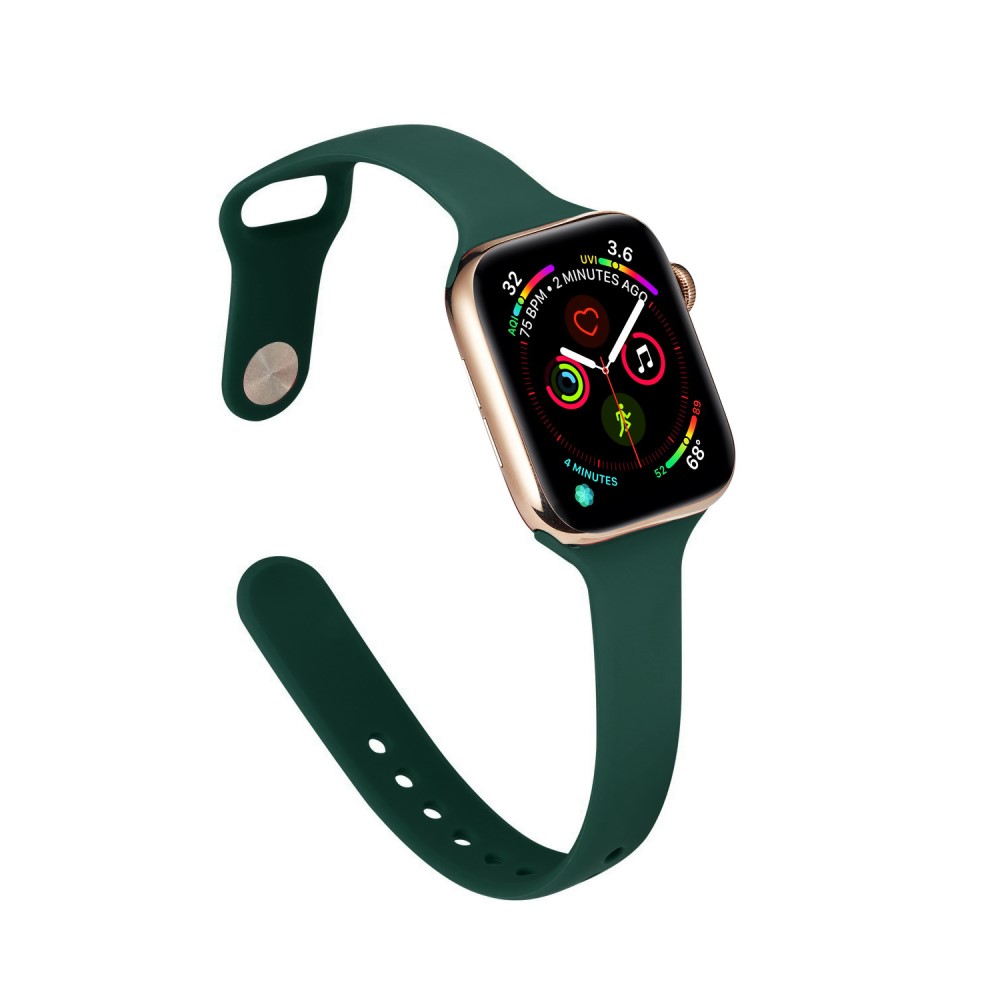  Silikon Armband Apple Watch 42/41/40/38 mm - Mörk Grön