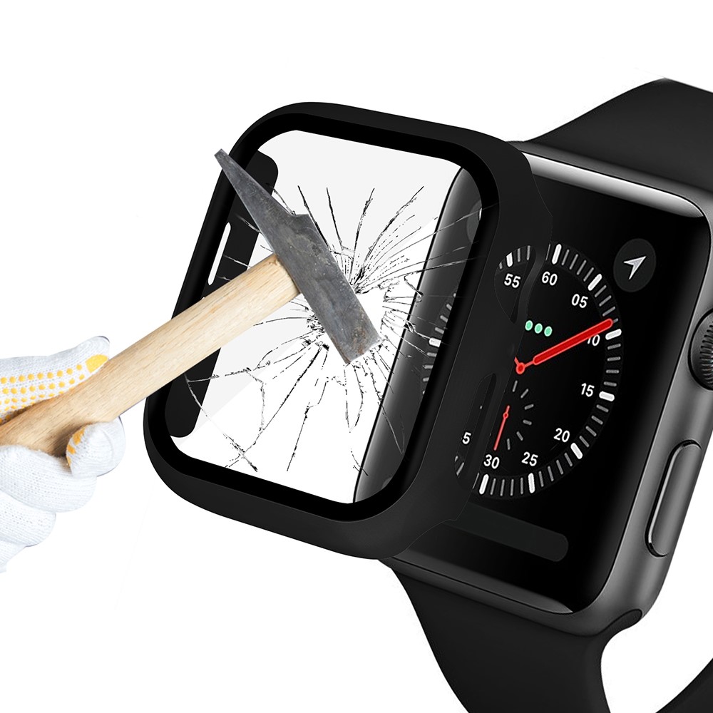  Härdat Glas Skydd Apple Watch 38 mm - Svart