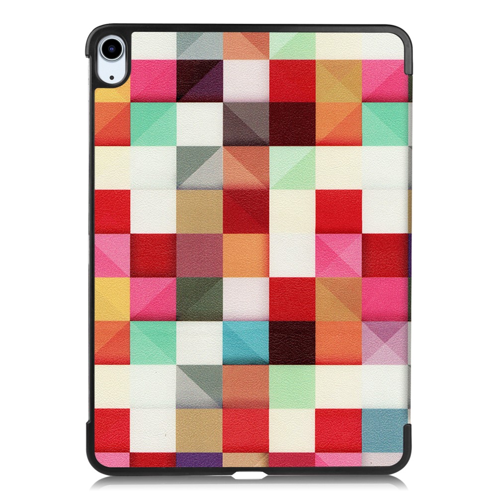 iPad Air 2026-2020 Fodral Tri-Fold Färgade Fyrkanter