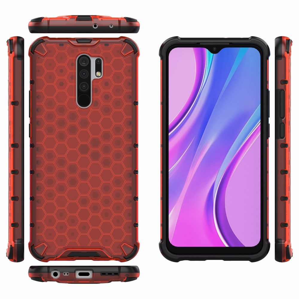  Xiaomi Redmi 9 - Armor Honeycomb Skal - Röd
