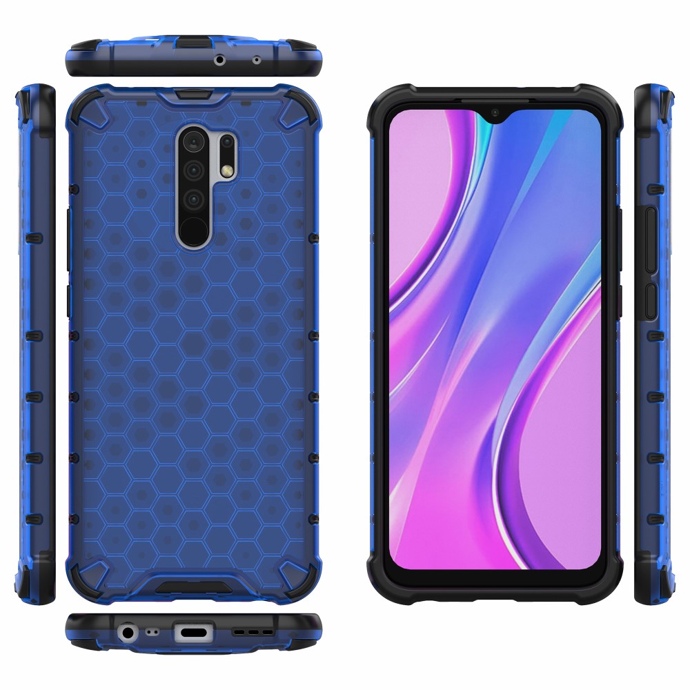  Xiaomi Redmi 9 - Armor Honeycomb Skal - Blå