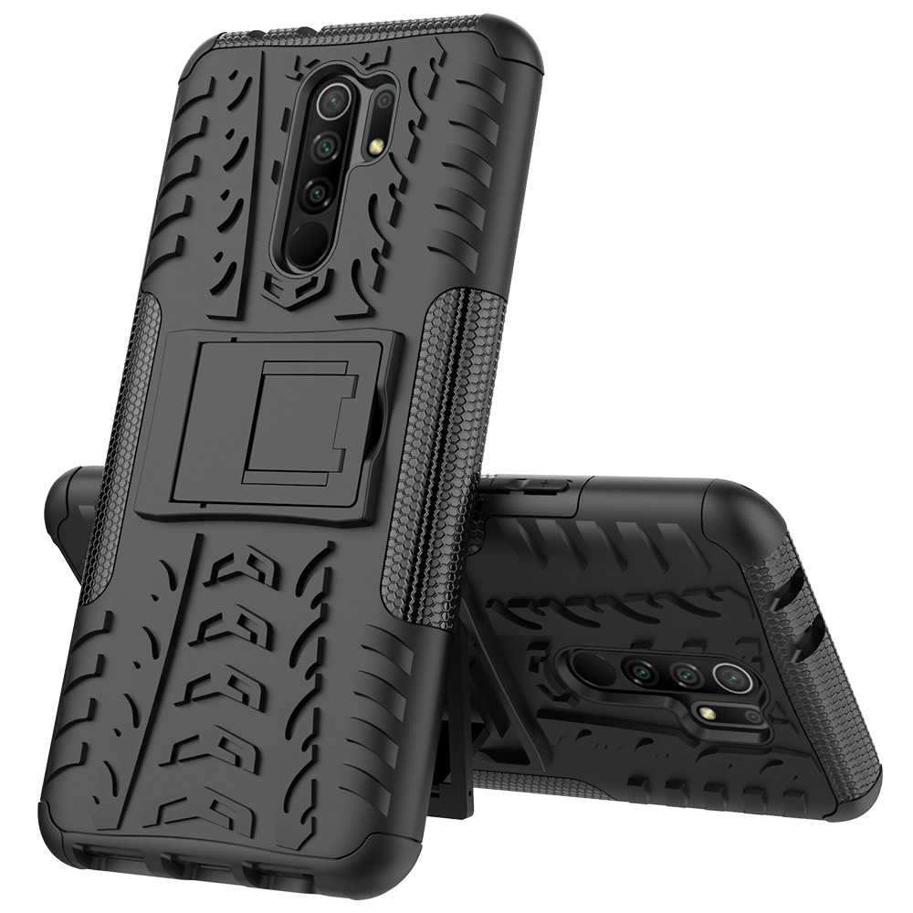  Xiaomi Redmi 9 - Ultimata Stöttåliga Skalet med Stöd - Svart