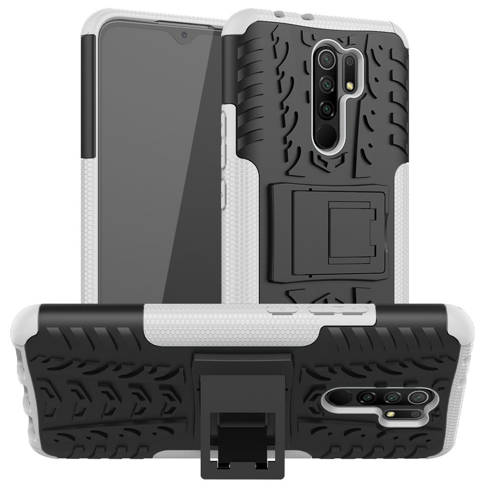  Xiaomi Redmi 9 - Ultimata Stöttåliga Skalet med Stöd - Vit