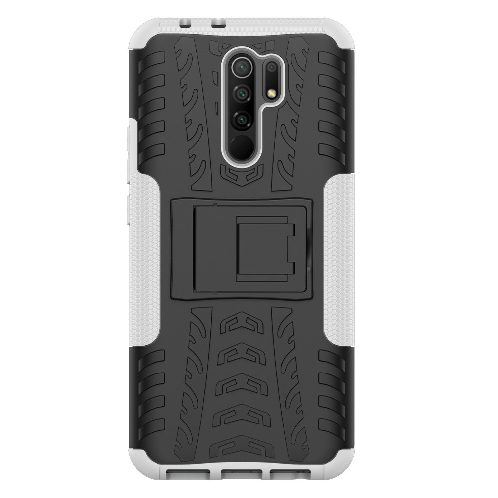  Xiaomi Redmi 9 - Ultimata Stöttåliga Skalet med Stöd - Vit