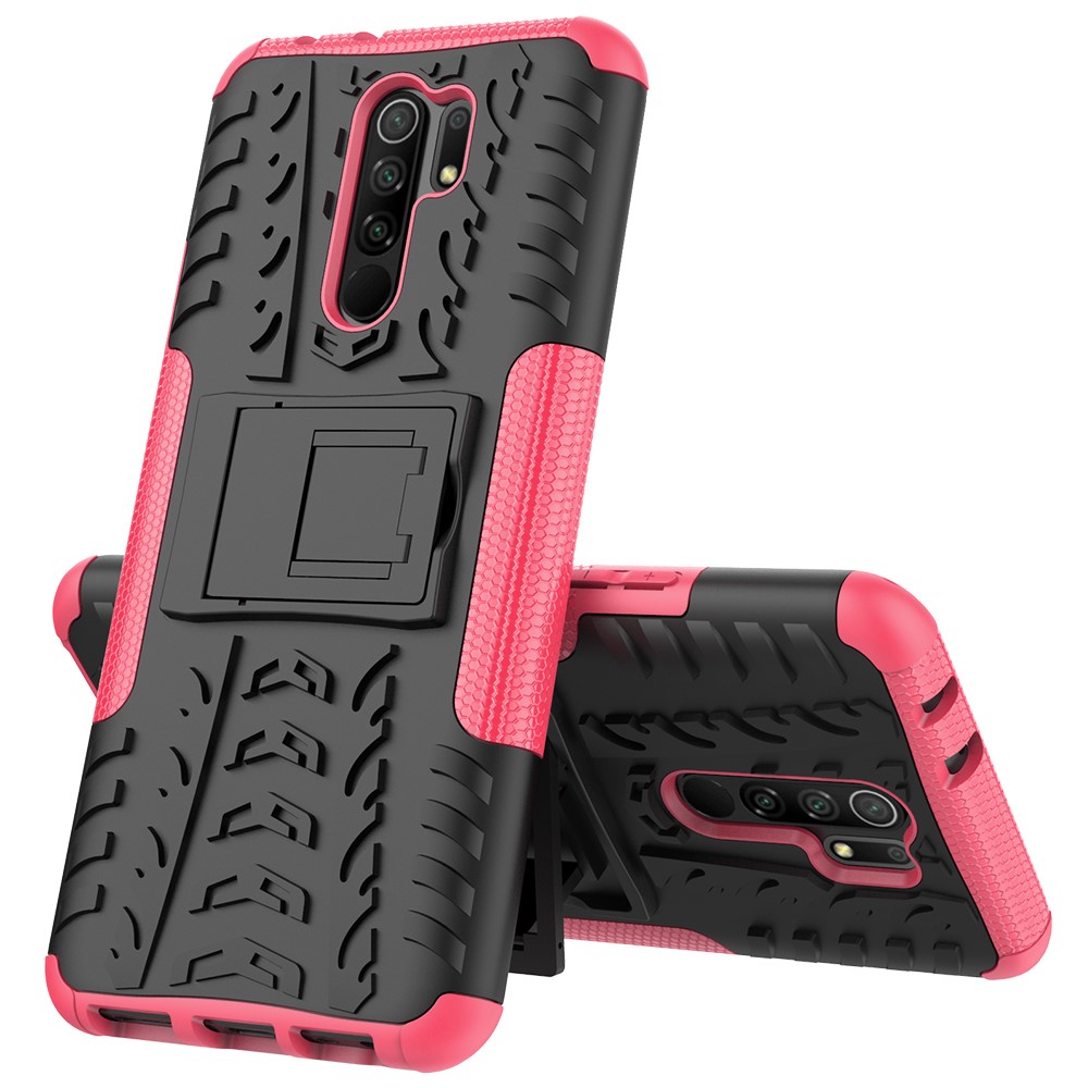  Xiaomi Redmi 9 - Ultimata Stöttåliga Skalet med Stöd - Rosa