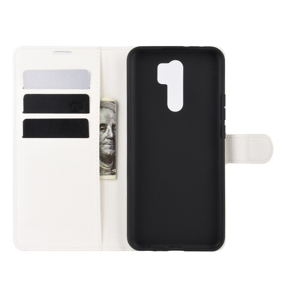  Xiaomi Redmi 9 - Litchi Plånboksfodral - Vit