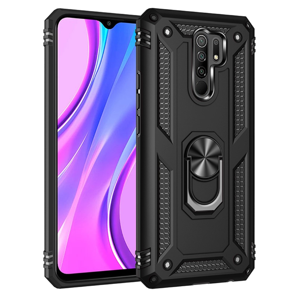  Xiaomi Redmi 9 - Armor Ring Skal - Svart