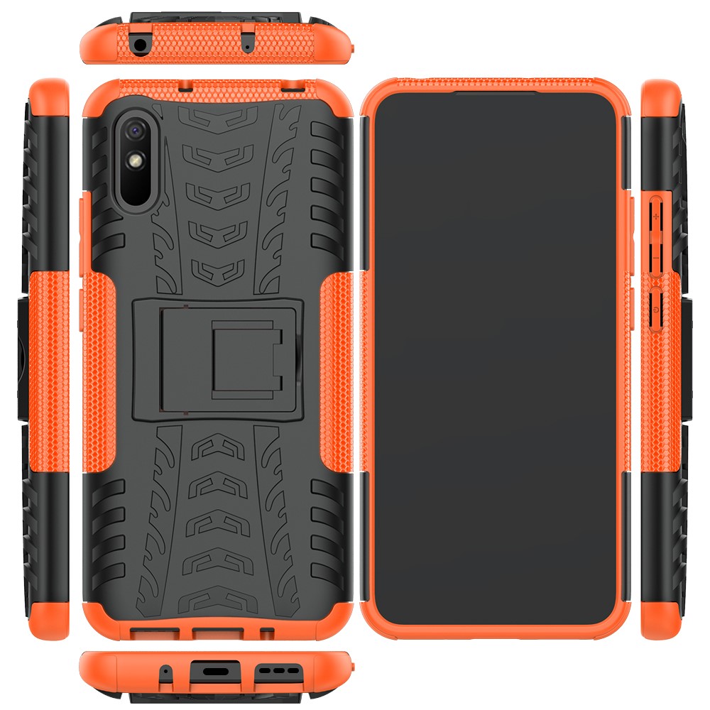  Xiaomi Redmi 9A - Stöttåligt Skal med Stöd - Orange