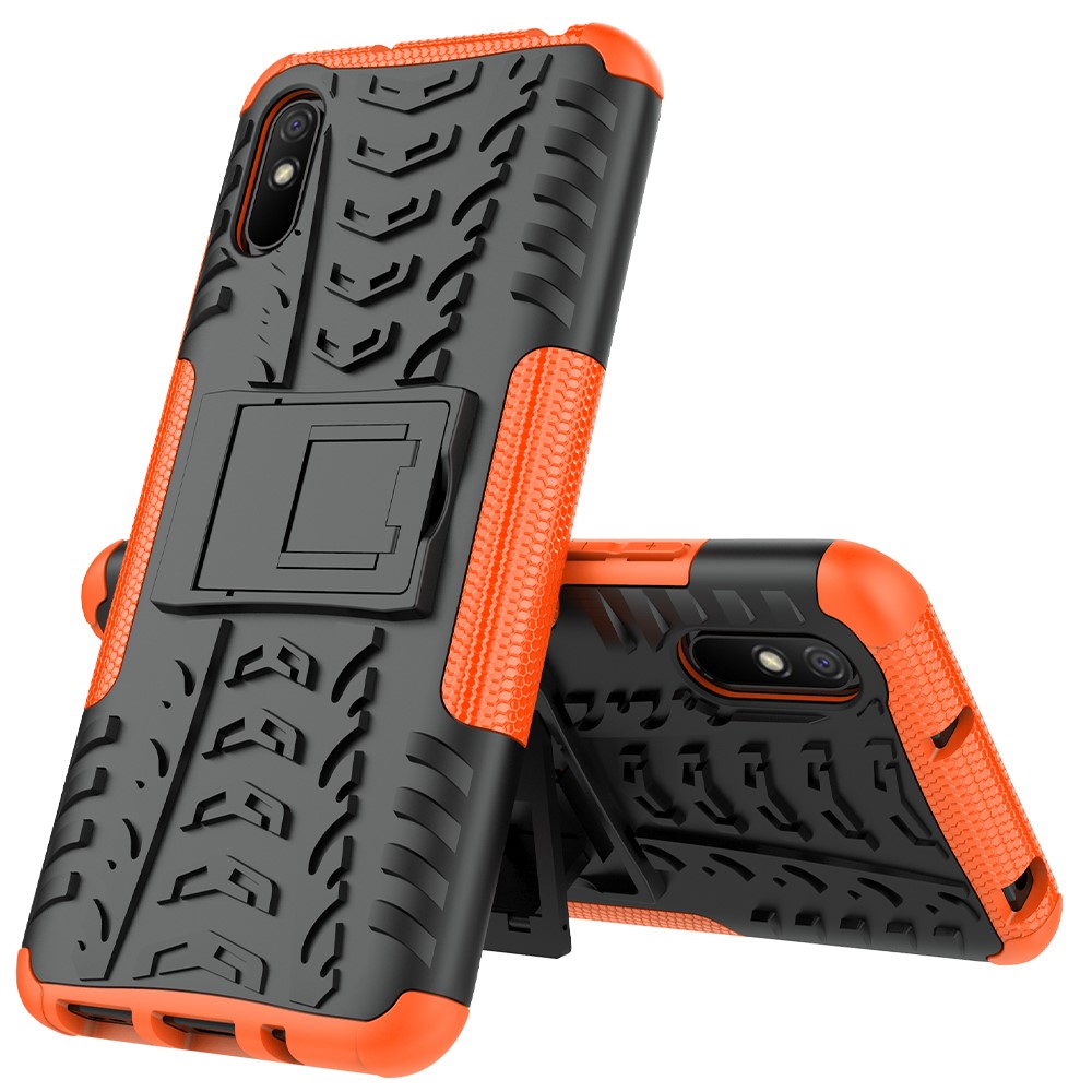  Xiaomi Redmi 9A - Stöttåligt Skal med Stöd - Orange